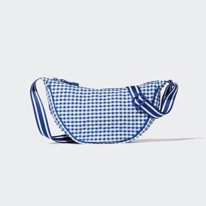 NWT Uniqlo Blue Gingham Round Mini Shoulder Bag